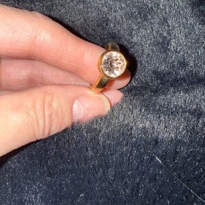 Touchstone Crystal Gold Ring with Clear Gem